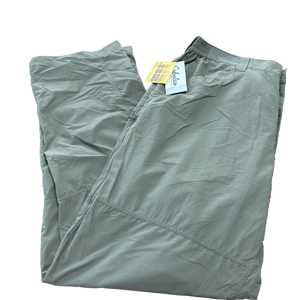 NWT Cabelas Trail Hiker II Pants Green Foliage Straight Leg Chino Mens Sz 2XL